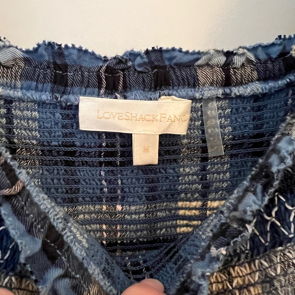LoveShackFancy Stanley Smocked Plaid Cotton Dress size M - Picture 3 of 3